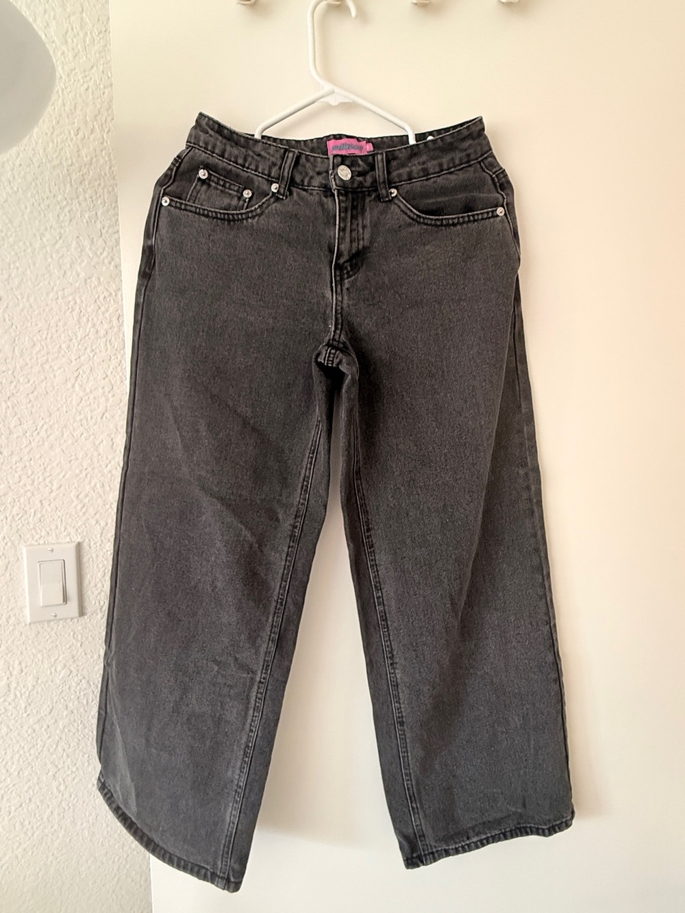 Edikted Black Wash Wide Leg Jeans